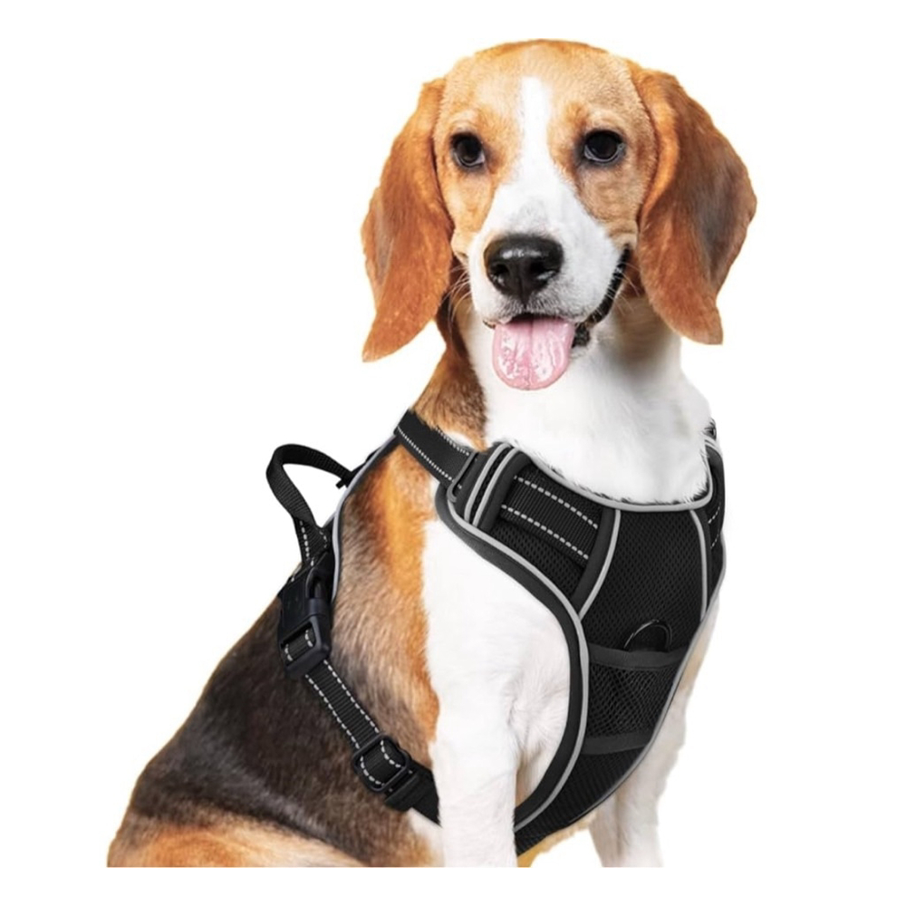 NEW Step-in No Pull Dog Harness 2 Leash Clips Reflective Vest Soft Padded M